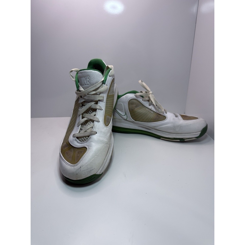 "Nike Hyperize TB Basketball Shoes White Green Men's Size 11.5 – 441947-112"